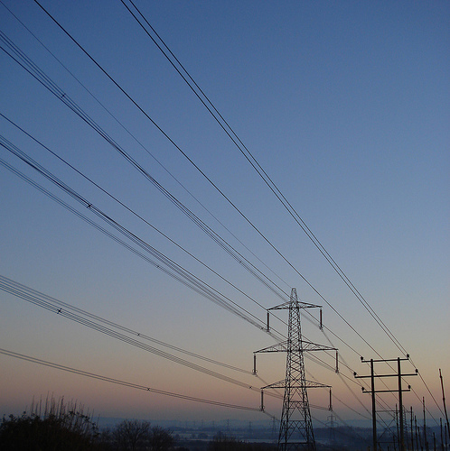 Electricity Pylons in Winter by net-efekt